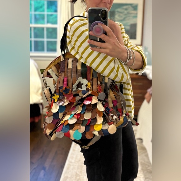 Multicolor Leather Large tote Bag - Picture 9 of 10